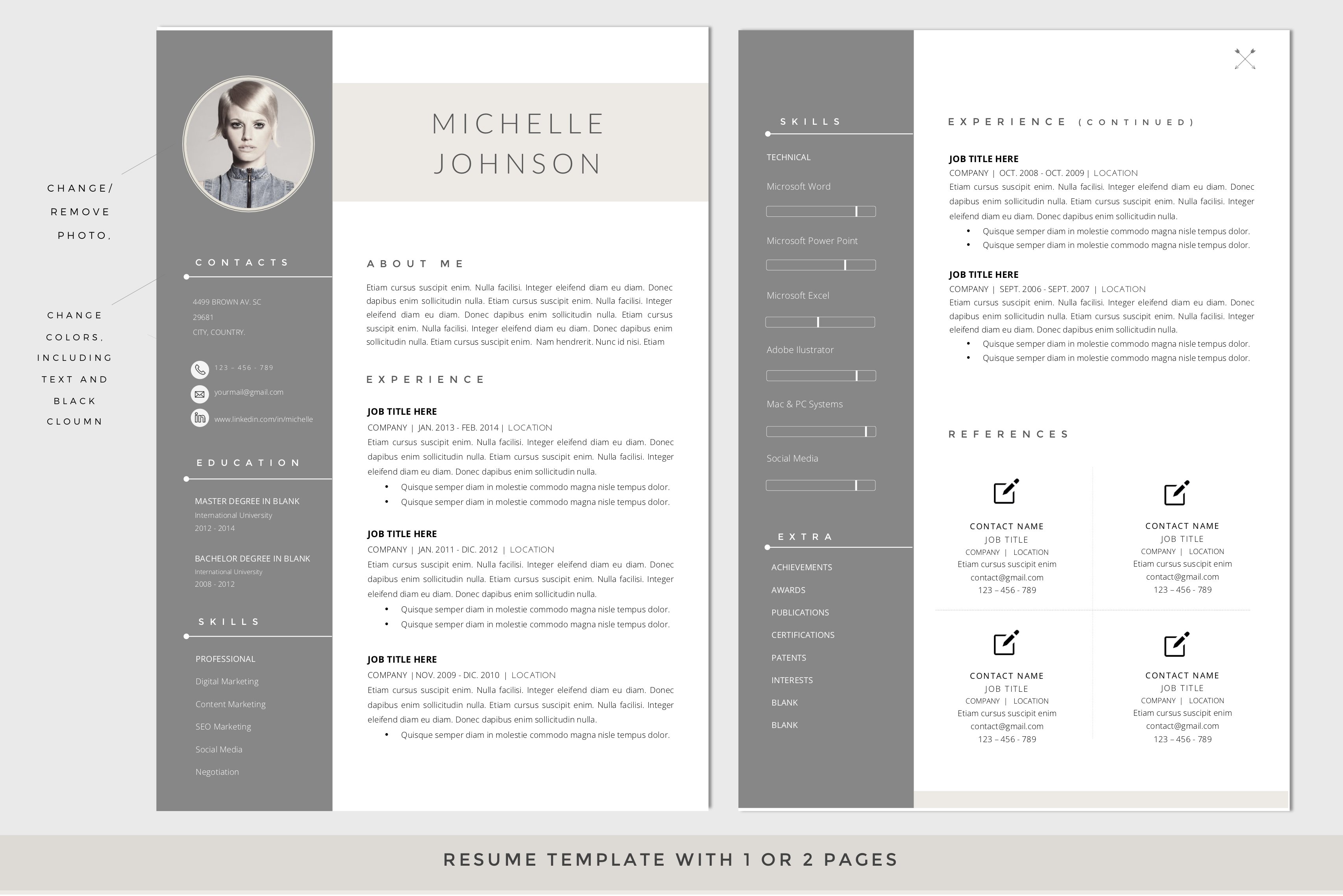 RESUME Template - Cover Letter WORD preview image.