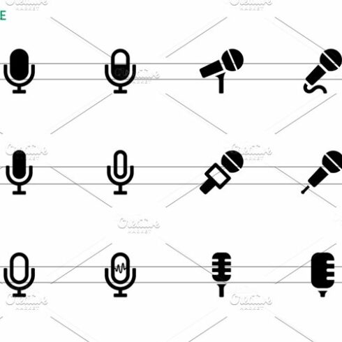 Microphone icons on white cover image.