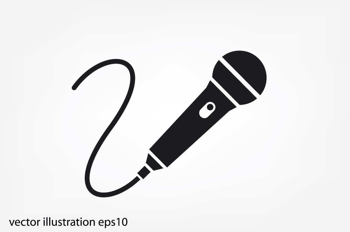 Microphone icon vector cover image.