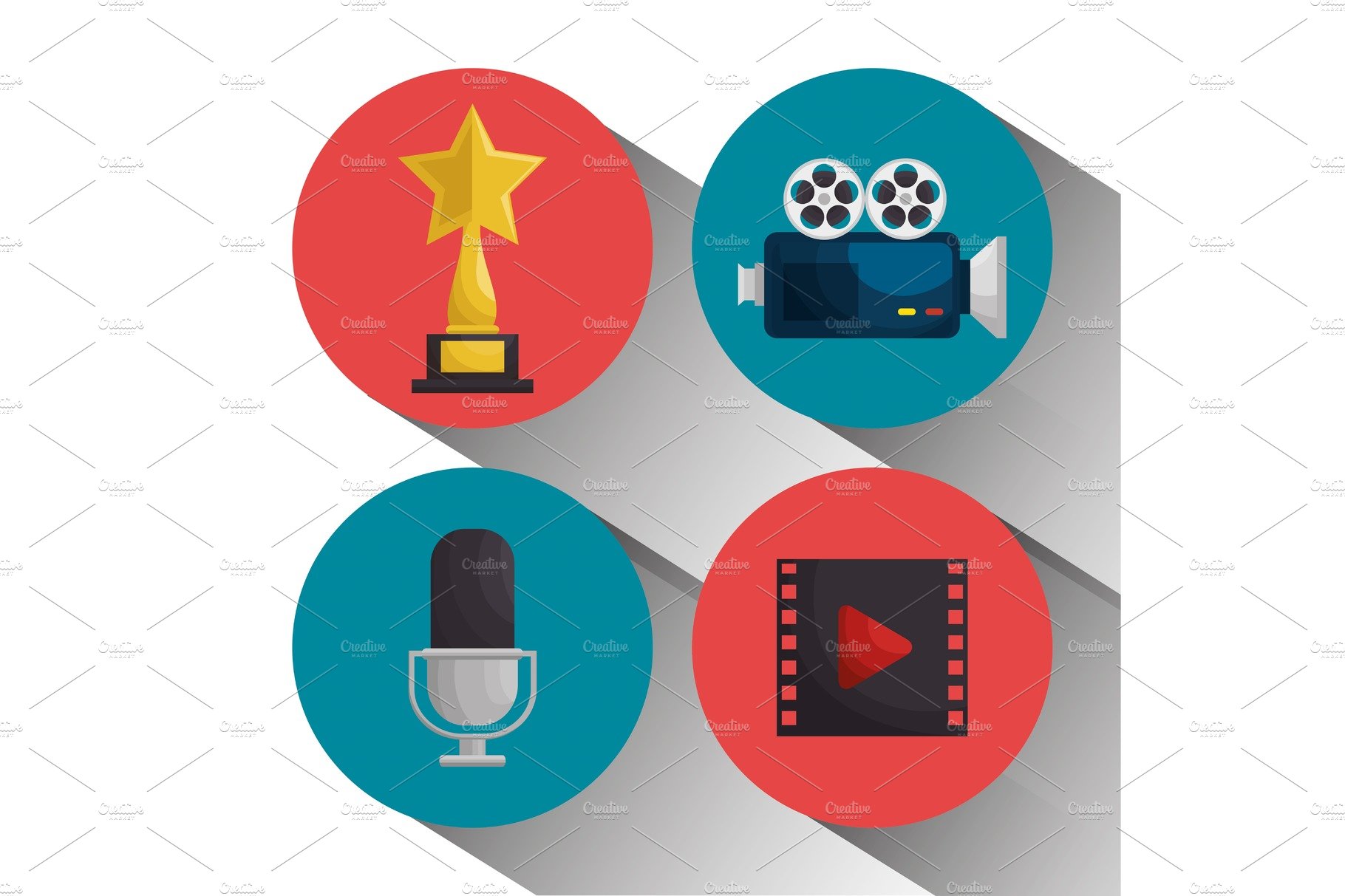 cinema entertainment elements icons cover image.