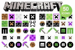 50 Minecraft Icons – MasterBundles