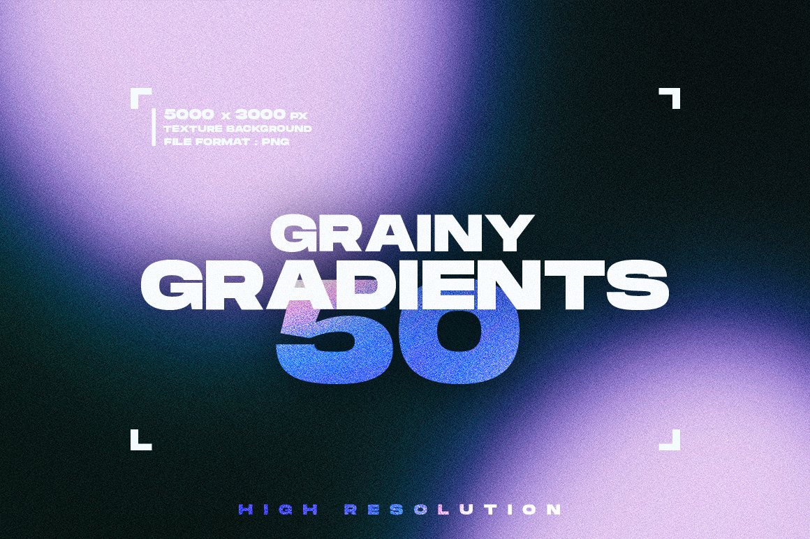 50 Grainy gradients Textures Vol.1 cover image.