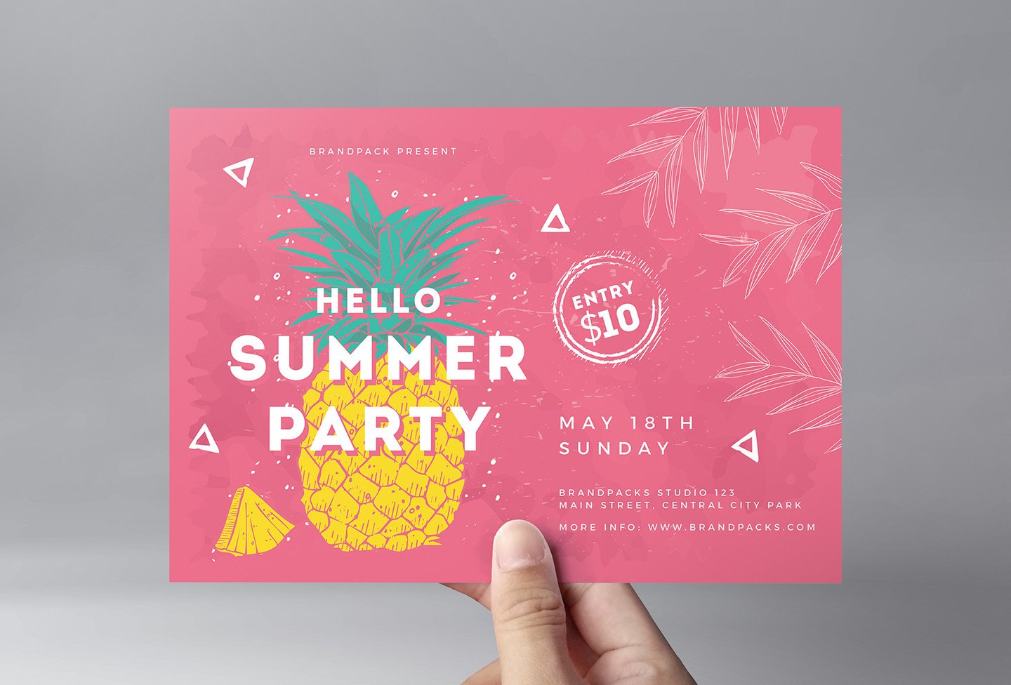 minimal summer party flyer template 2 671