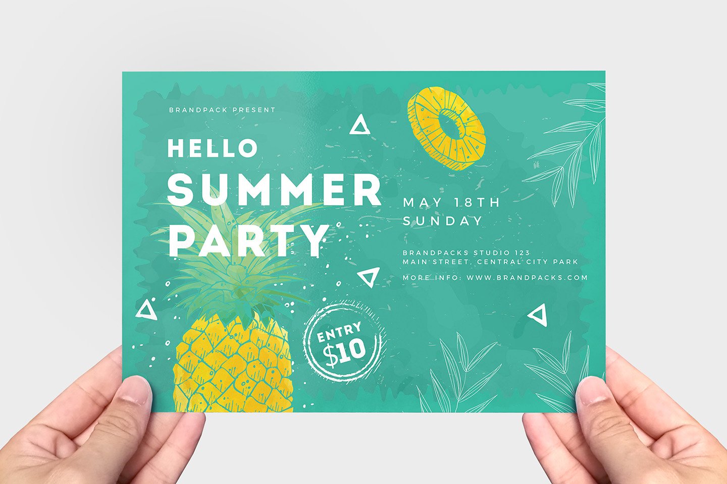 minimal summer party flyer template 3 909