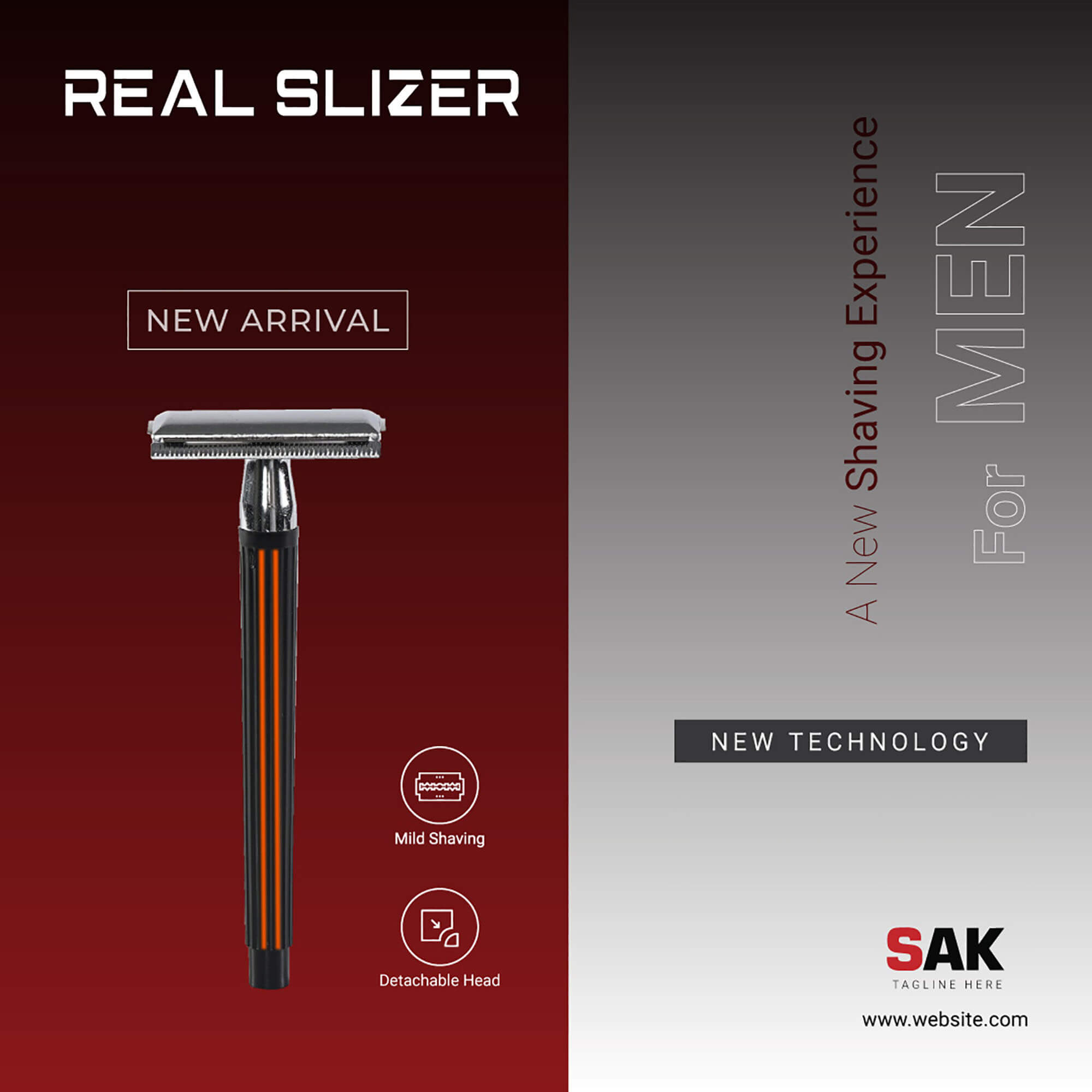Brochure for a new arrival razor.