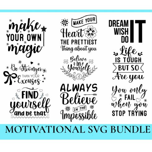 Motivational Svg Bundle cover image.