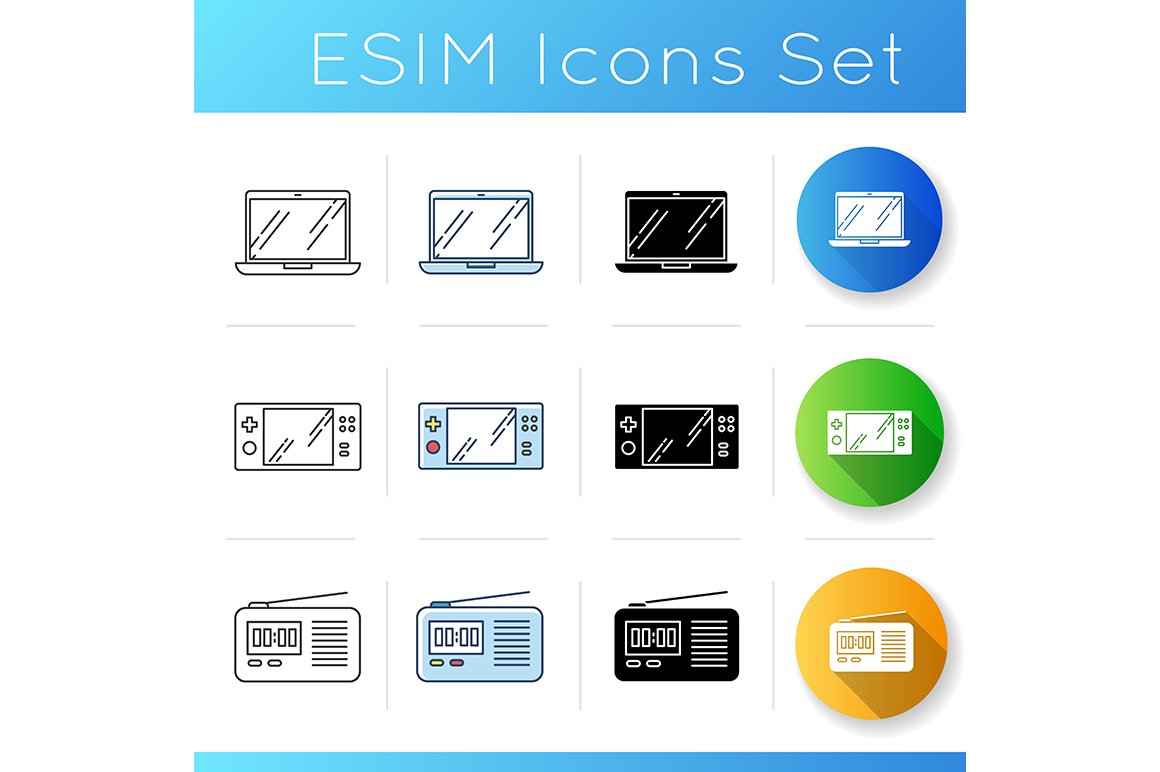 Mobile devices icons set cover image.