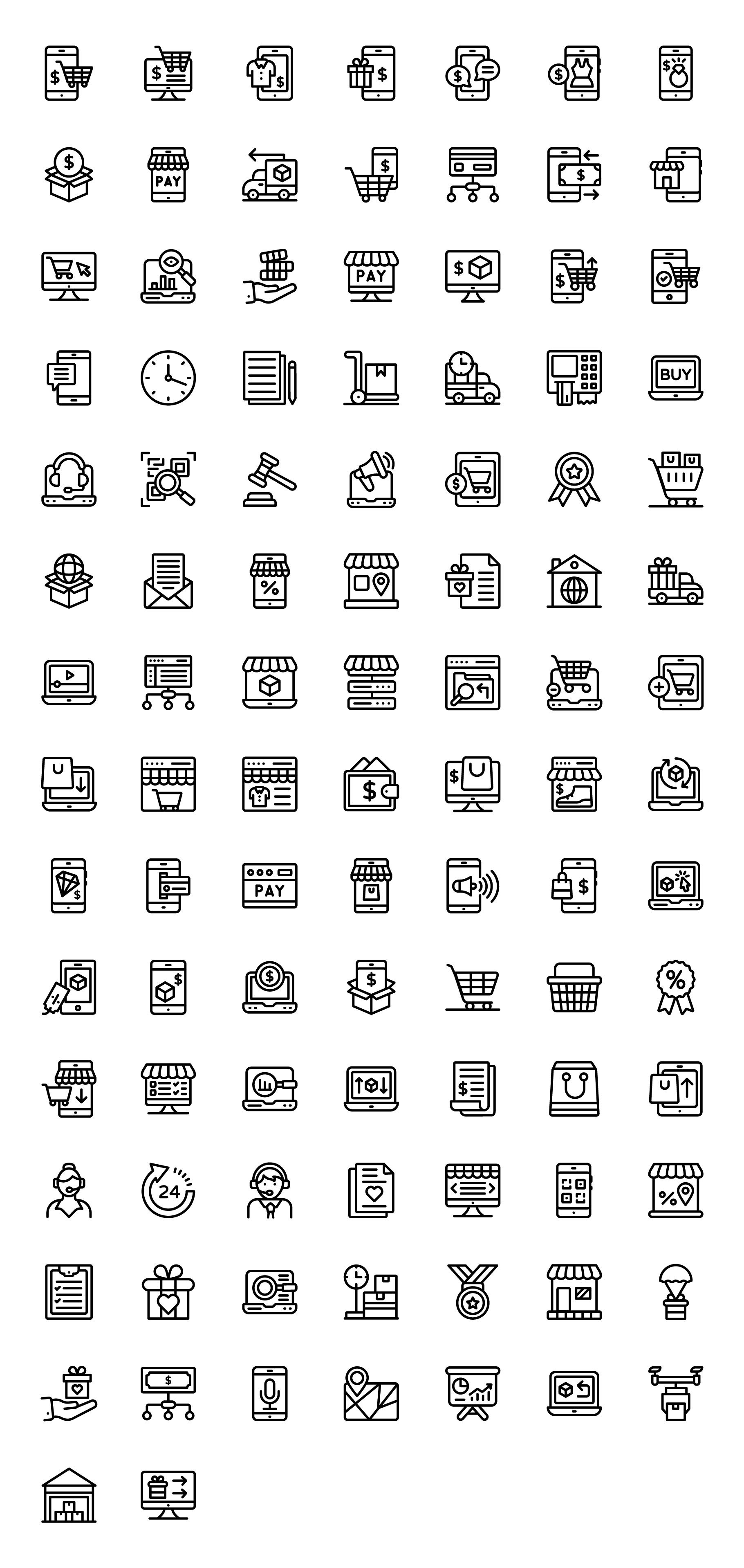 mobile shopping icons full preview 106