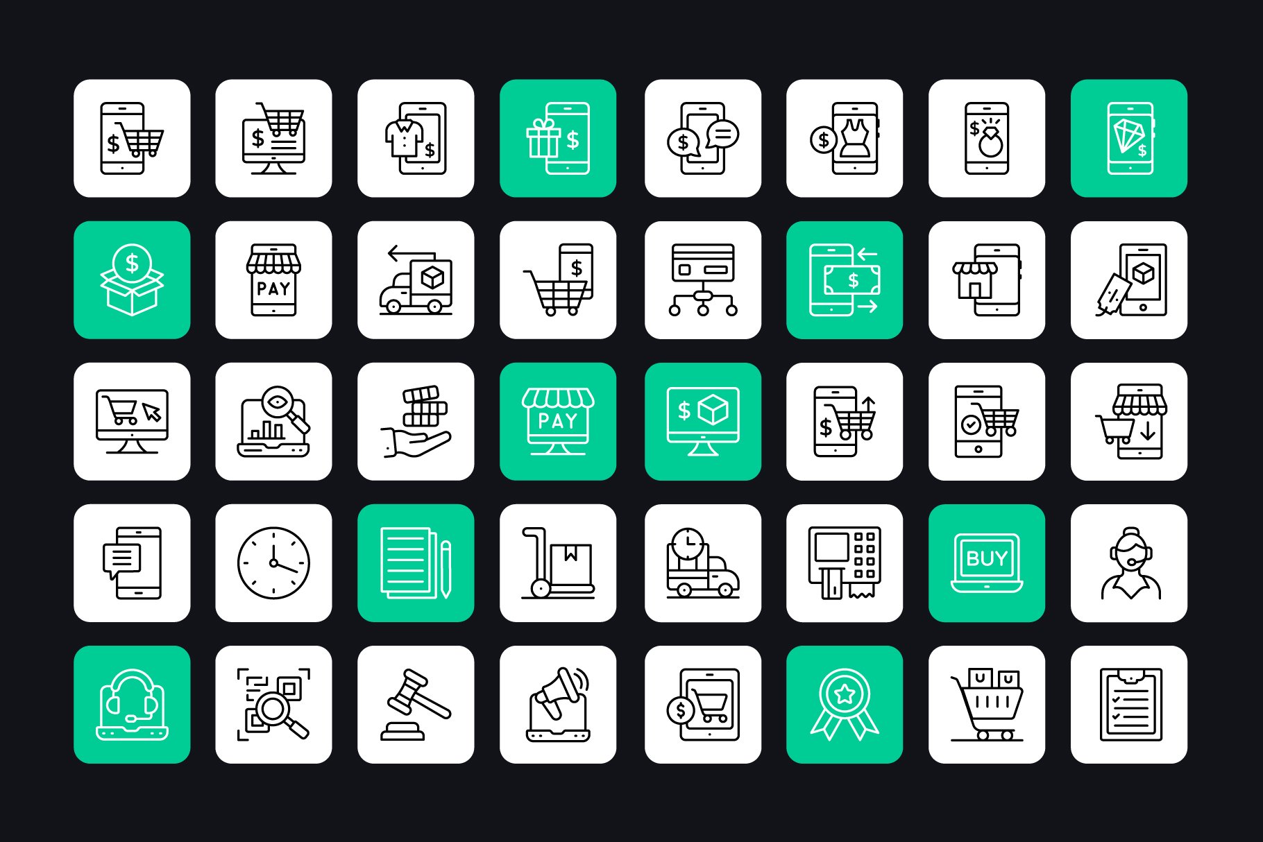 mobile shopping icons preview 5 162