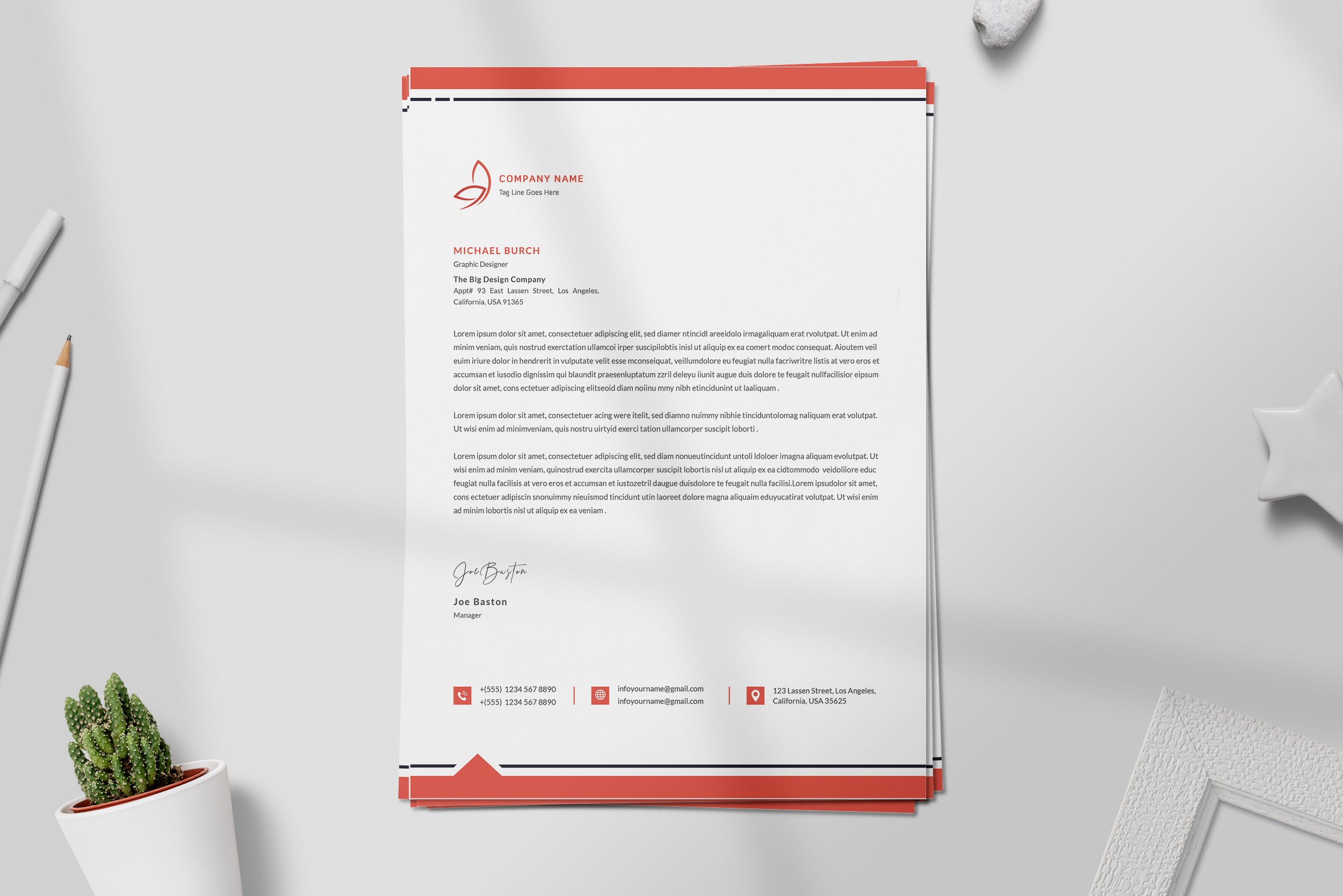 Letterhead Word preview image.