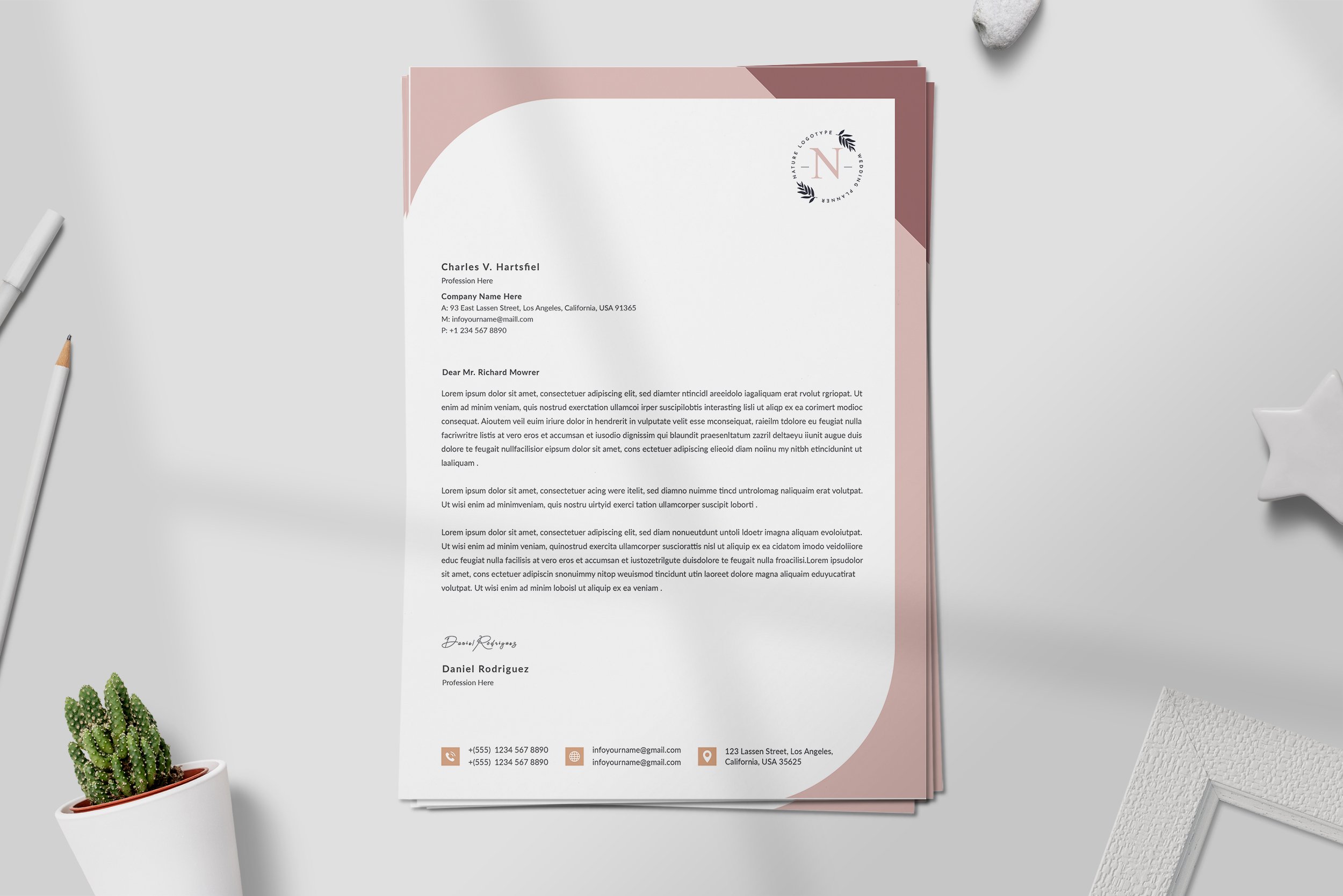 Letterhead Template Word preview image.