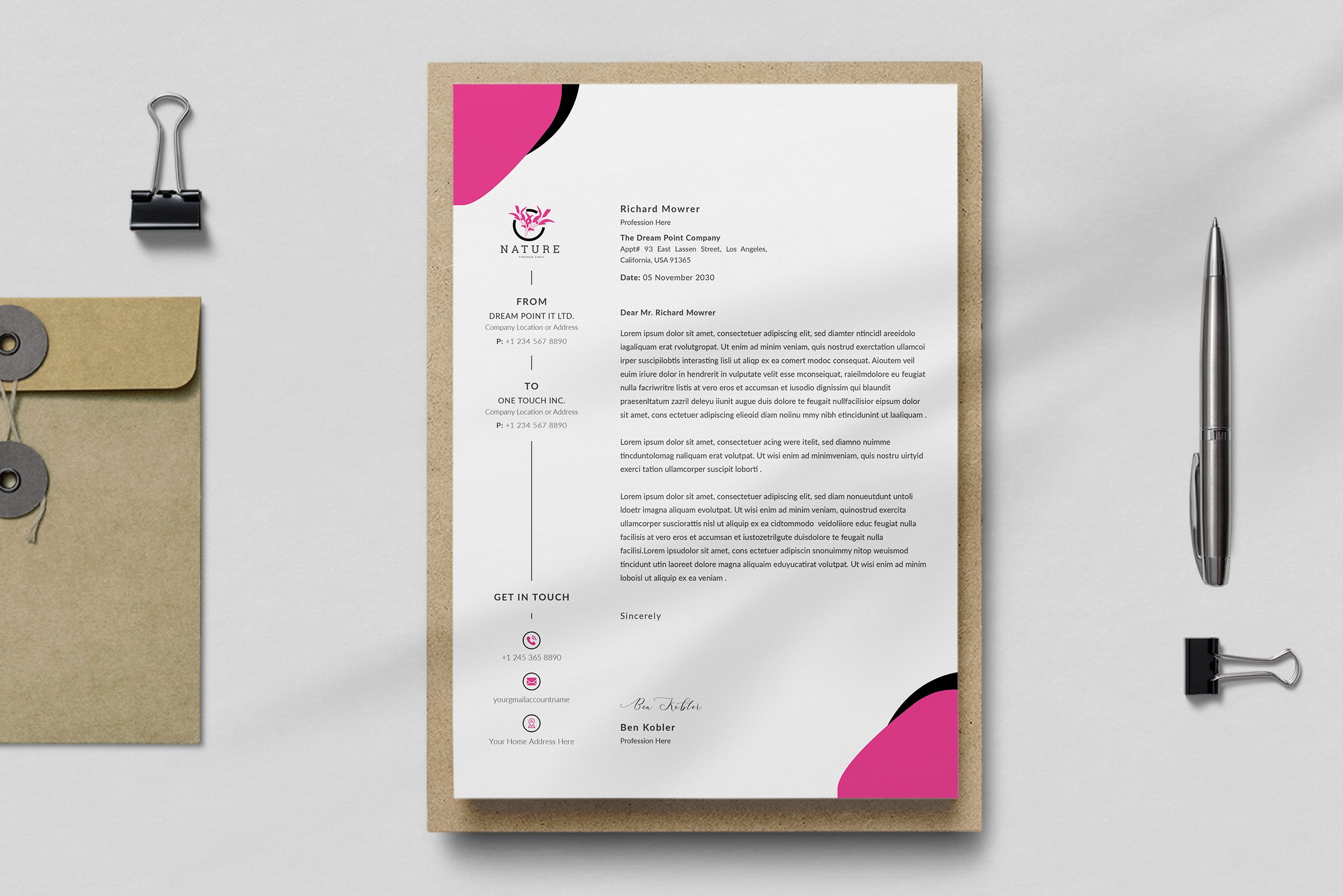 Letterhead Template preview image.