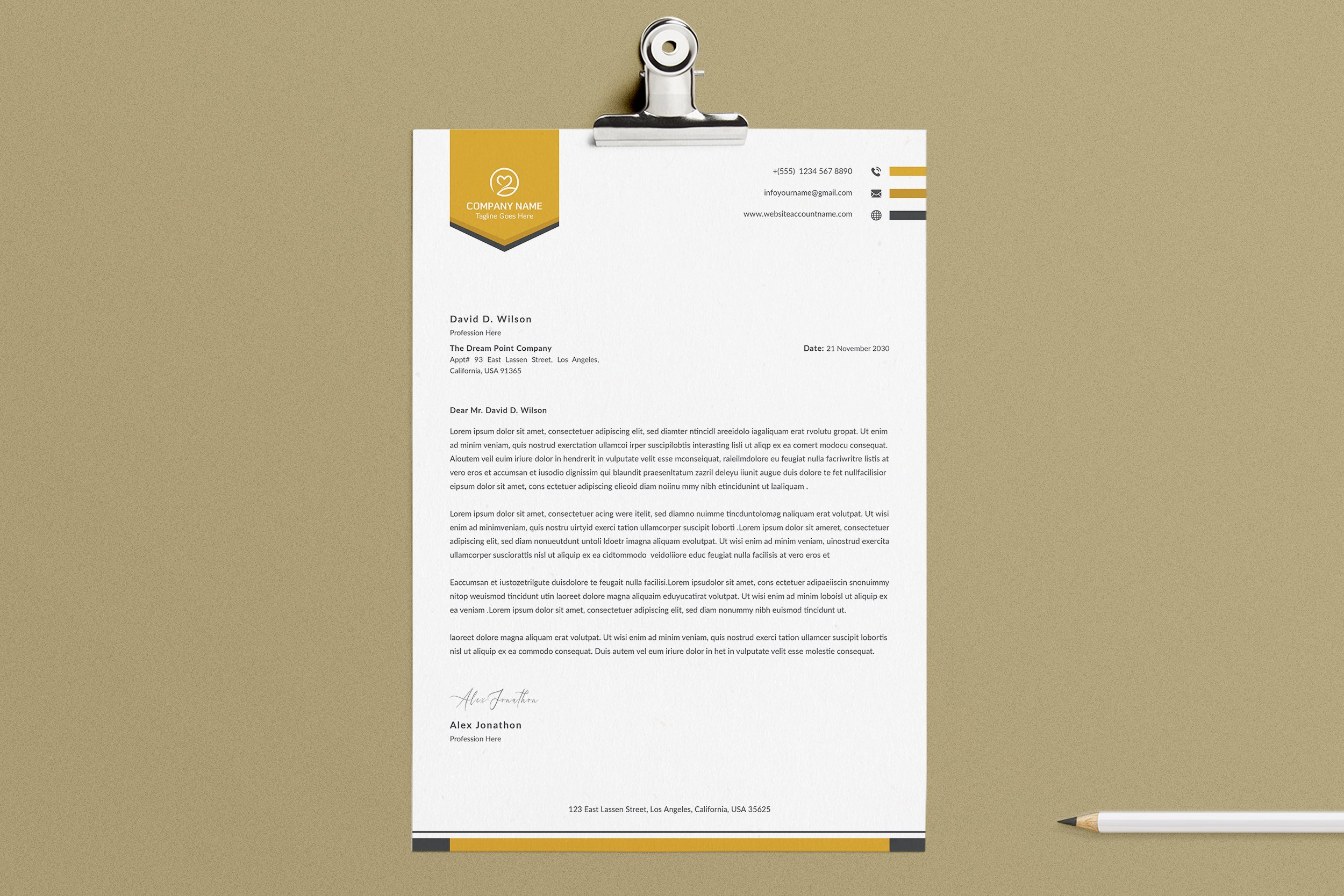 Letterhead Template preview image.