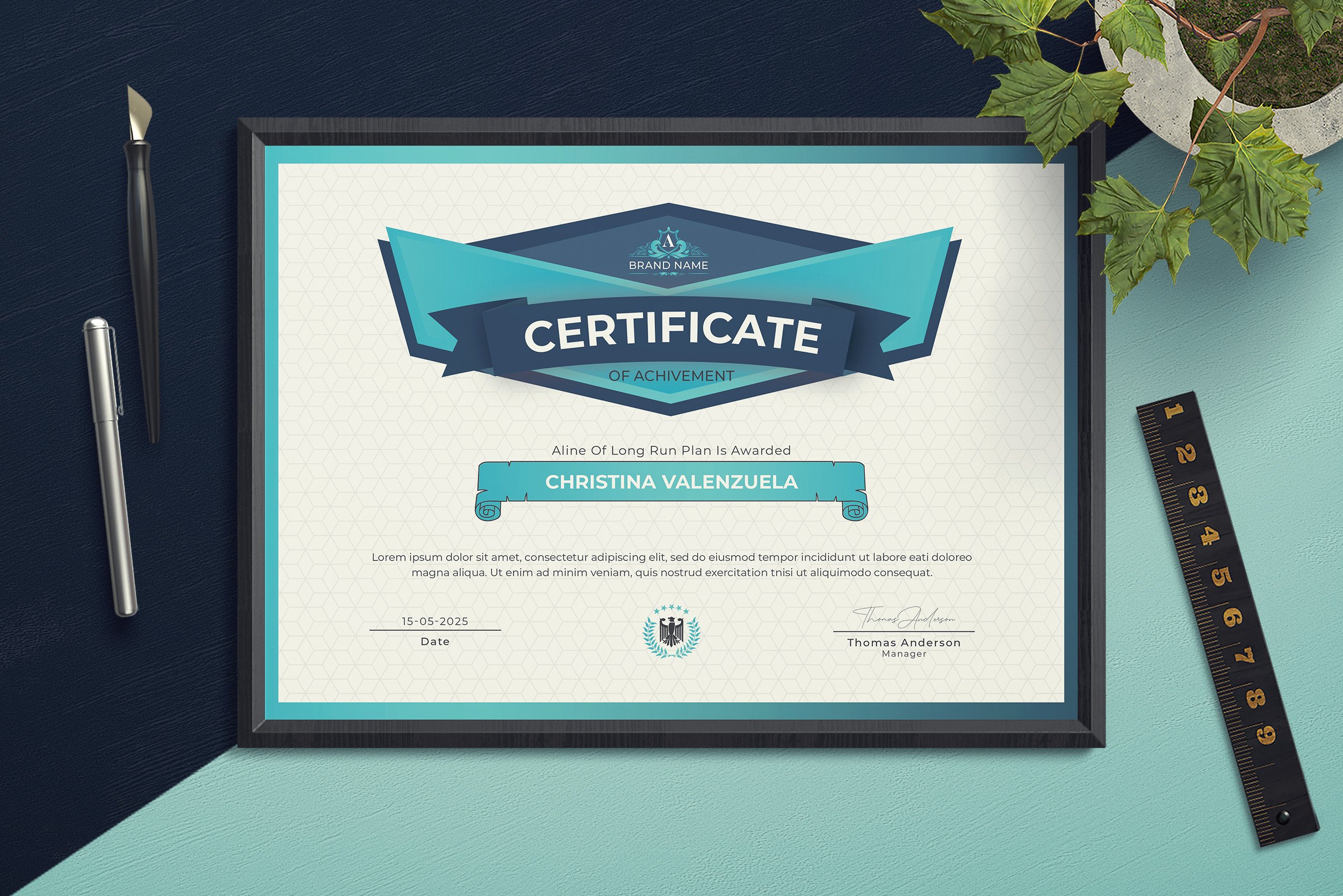 Modern Certificate Template Word preview image.