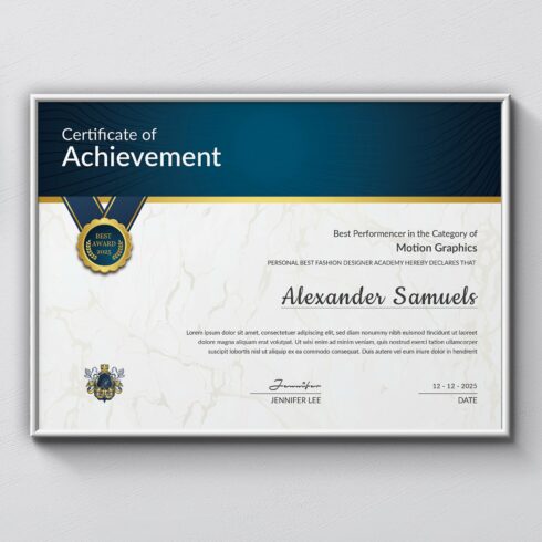 Award Certificate Template cover image.