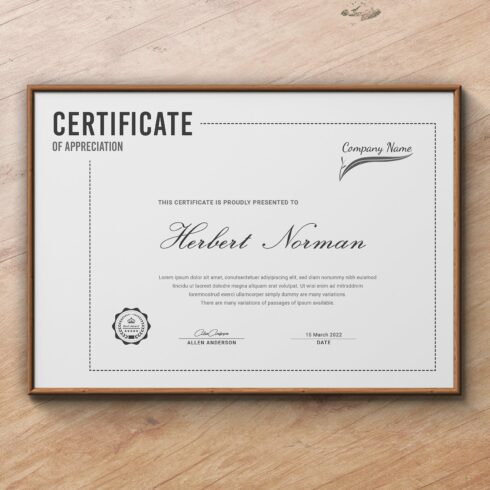 Clean Certificate Template cover image.