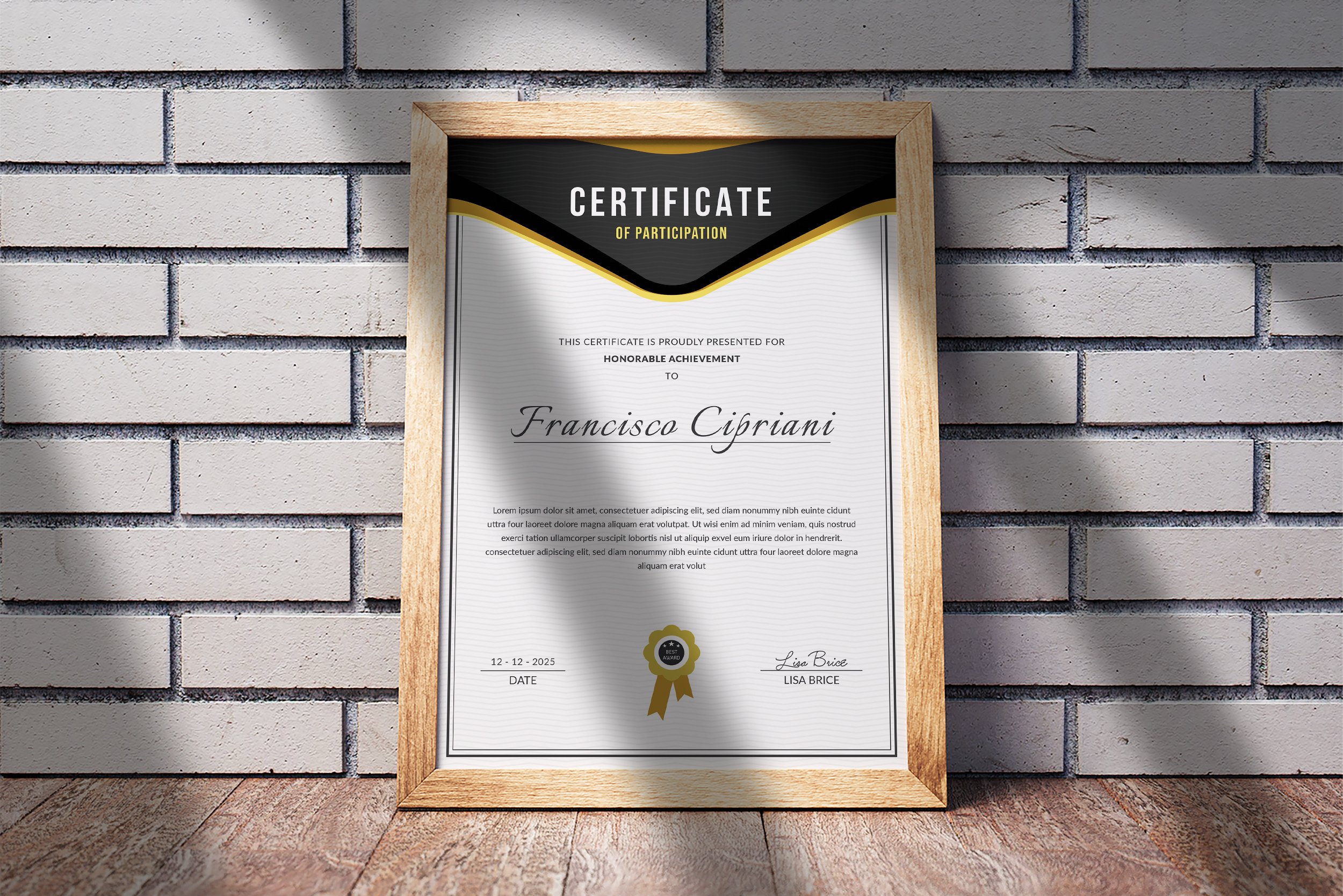 Certificate Template preview image.