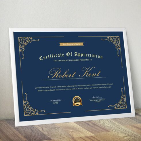 Certificate of Appreciation Template cover image.
