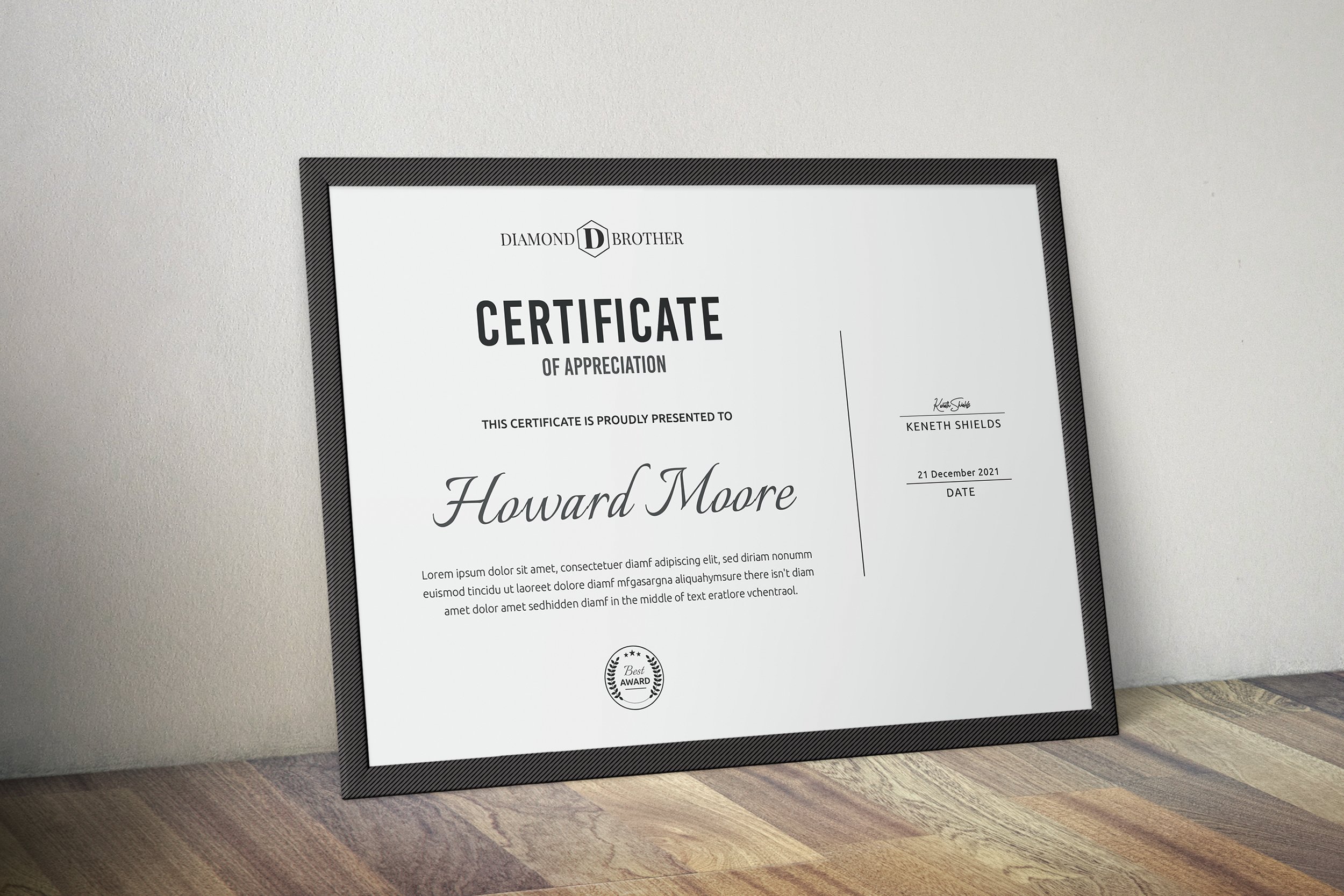 Clean Certificate Template preview image.