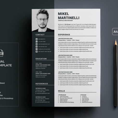 Resume/CV Word Template cover image.