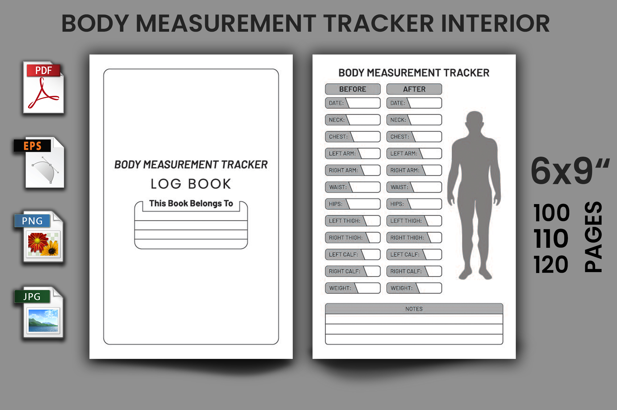 The body measurement tracker is shown with instructions.