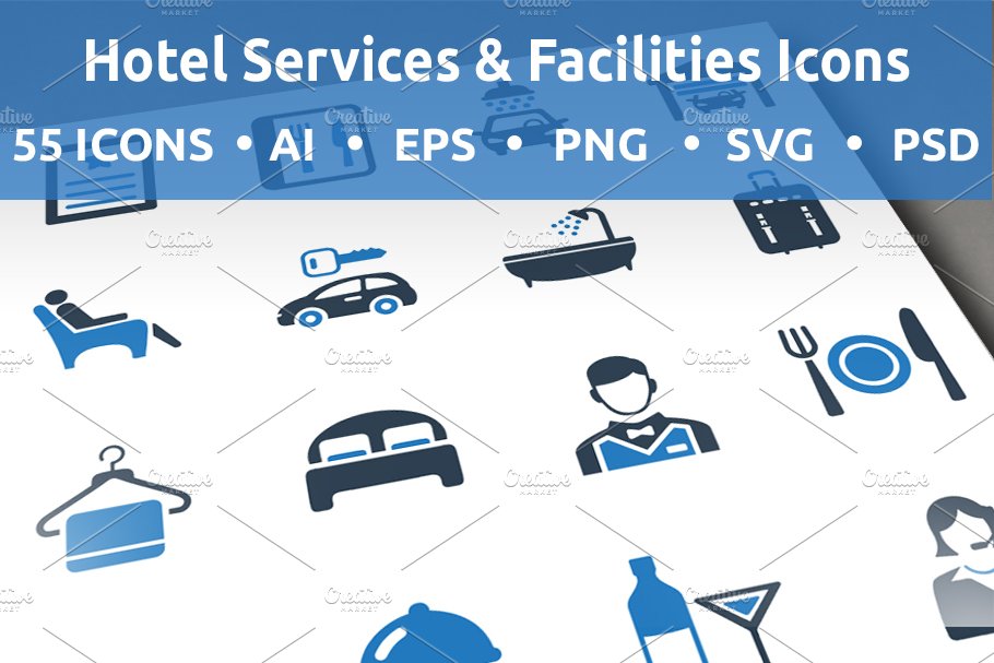 Hotel Services & Facilities Icons cover image.