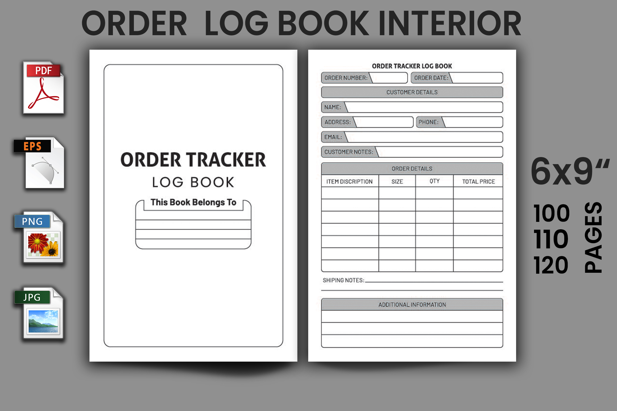 Order book with a picture of the order book.