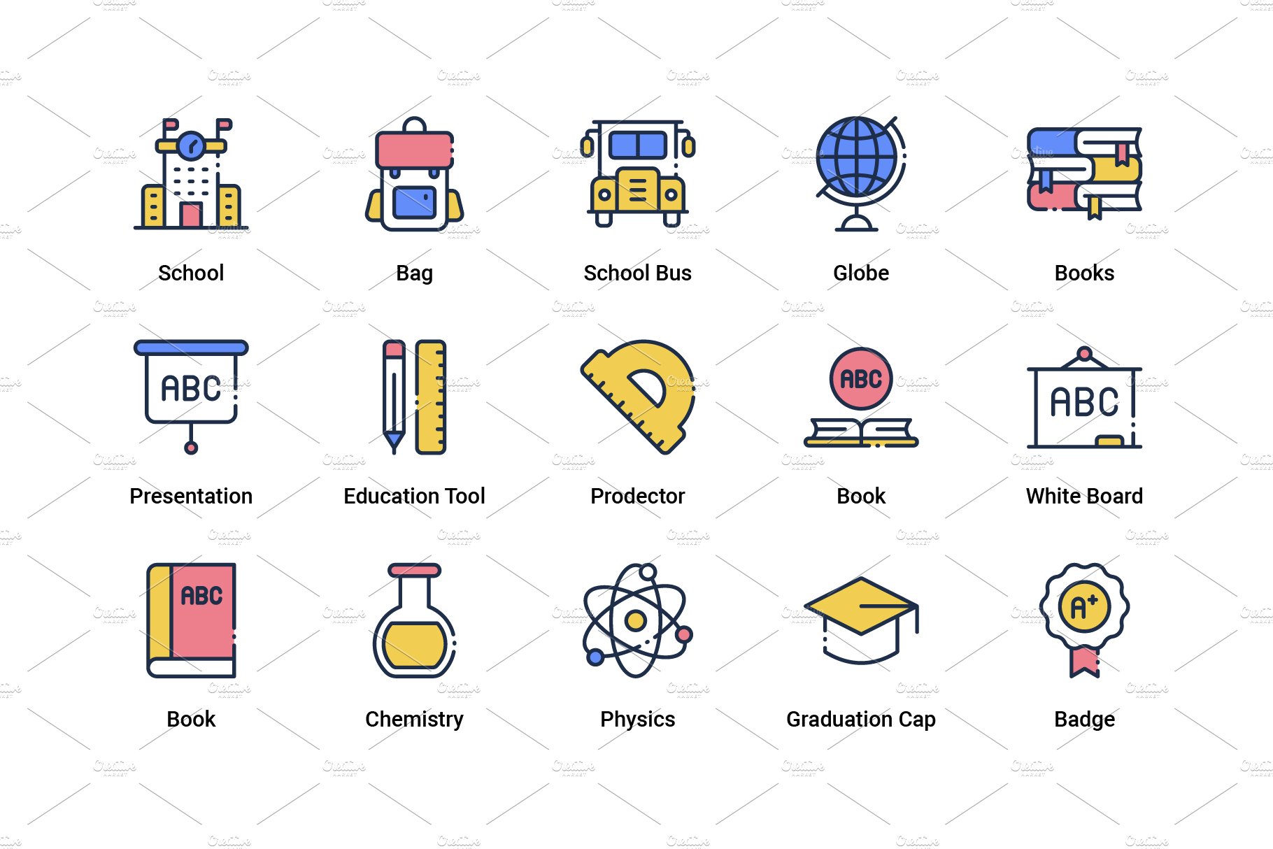 Education Filled Outline Icon preview image.