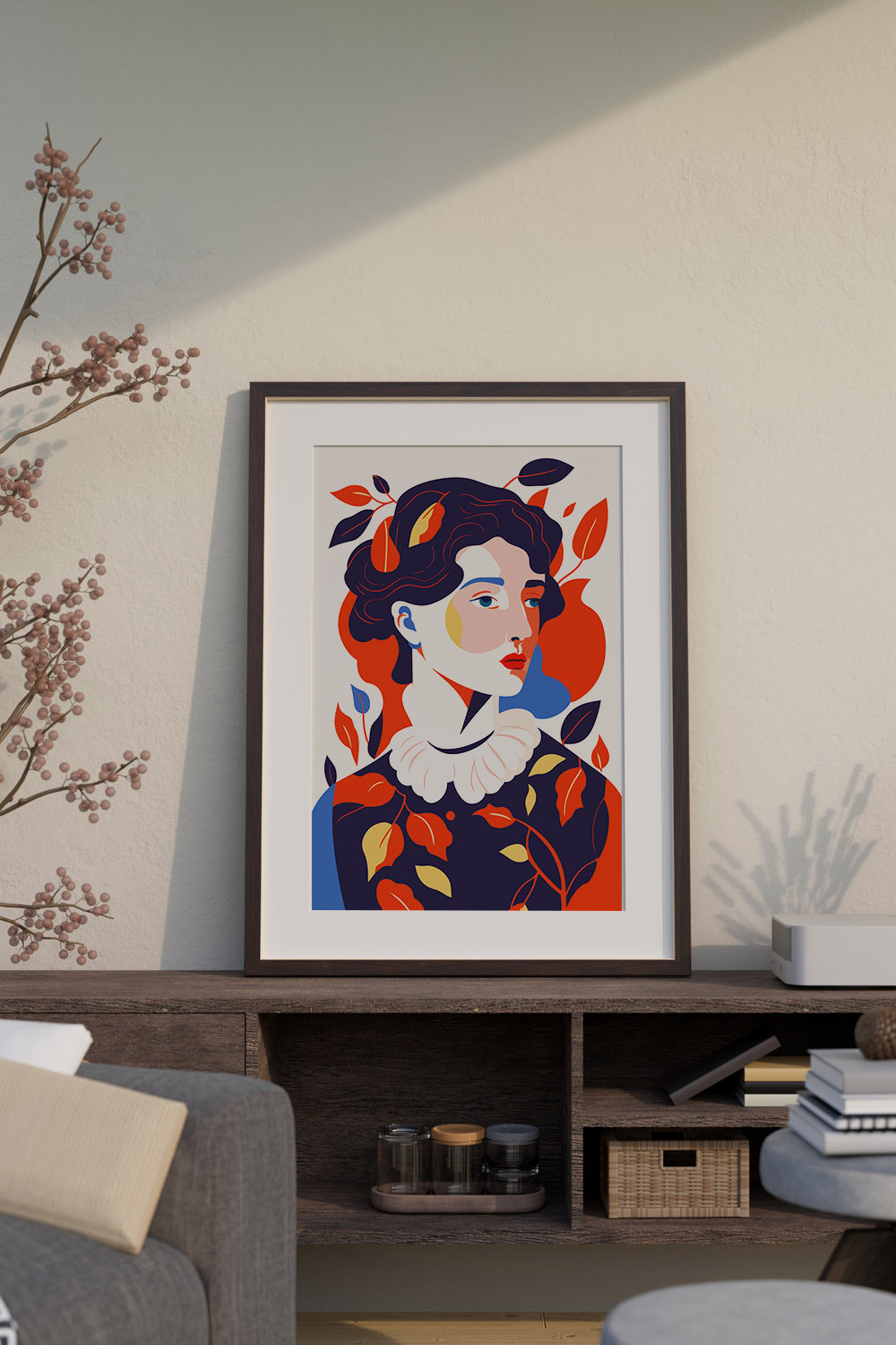 Modern Woman Art Print Matisee Style pinterest preview image.