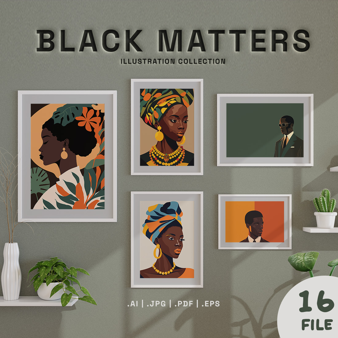 Black Excellence, Stylish and Modern Illustrations Celebrating Black Culture preview image.