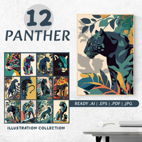 Wild Panther Illustration Art Print cover image.