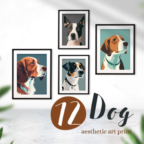 Dog Illustration Art Print Poster cover image.