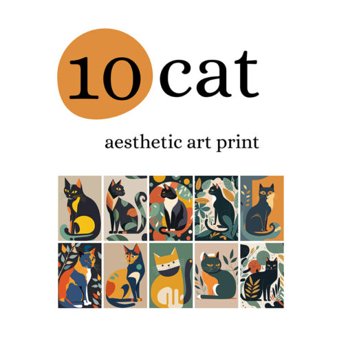 Cat Illustration Art Print Poster cover image.