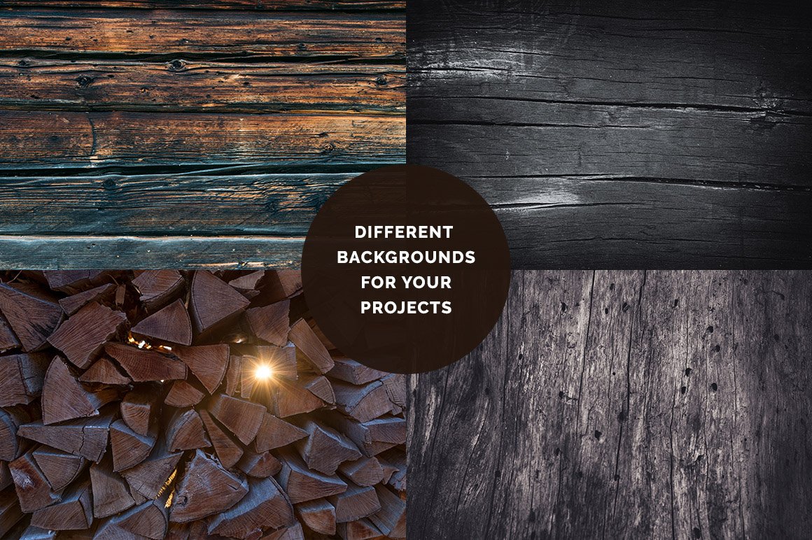 50+ Wood Textures & Backgrounds Pack preview image.