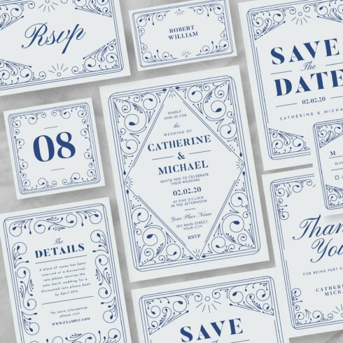 Decorative Wedding Invitation Suite cover image.
