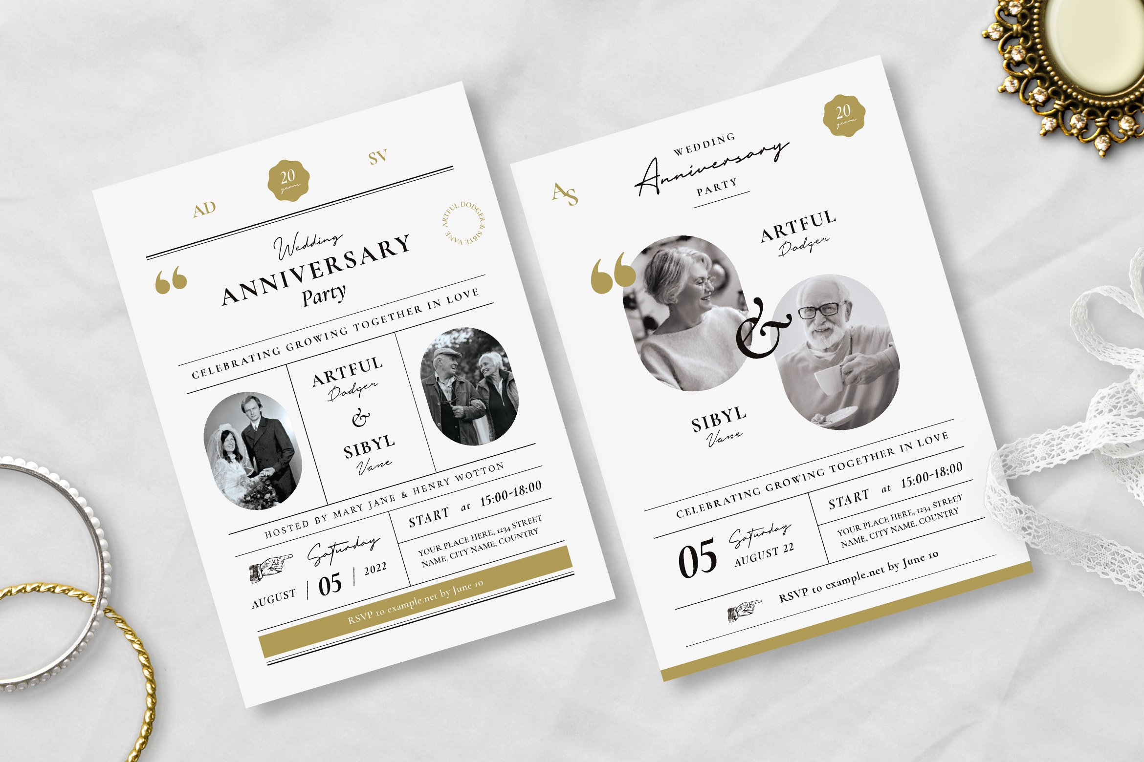 Wedding Anniversary Party Invitation cover image.