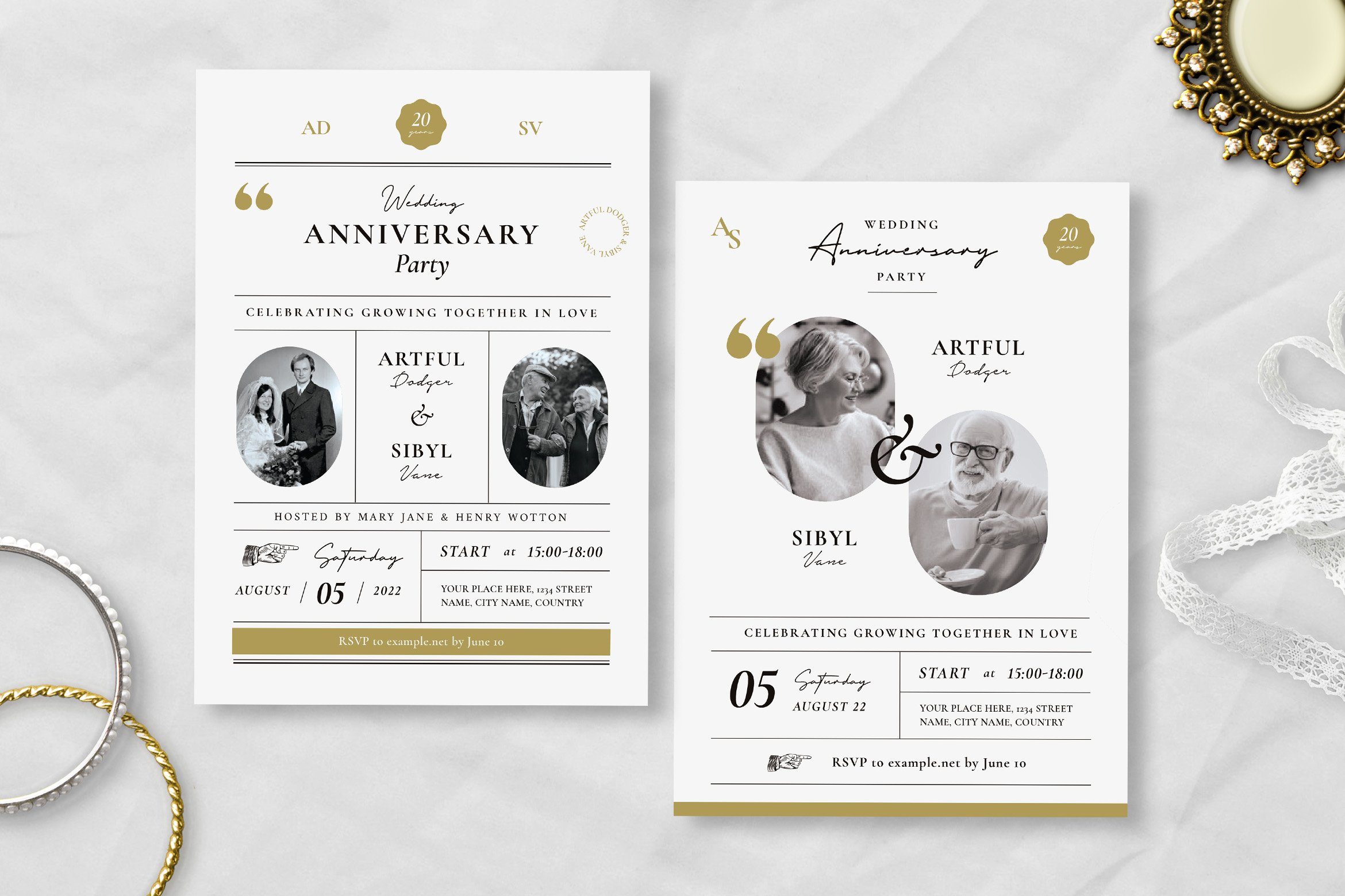 Wedding Anniversary Party Invitation preview image.