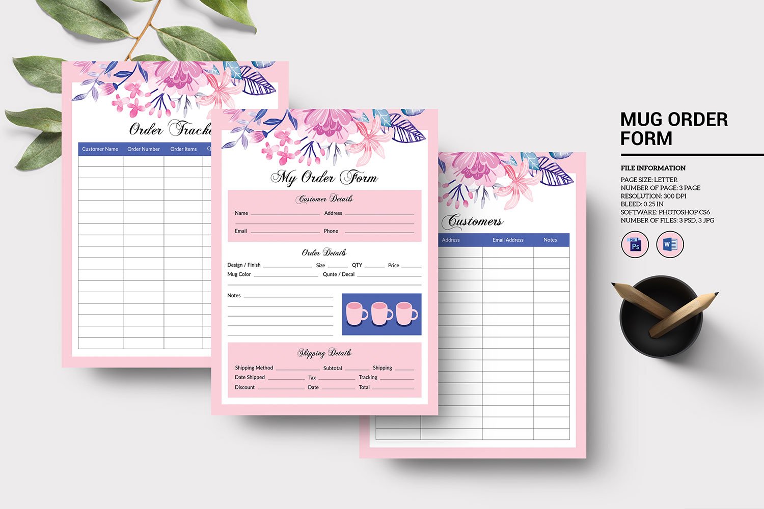 Printable Order Form cover image.