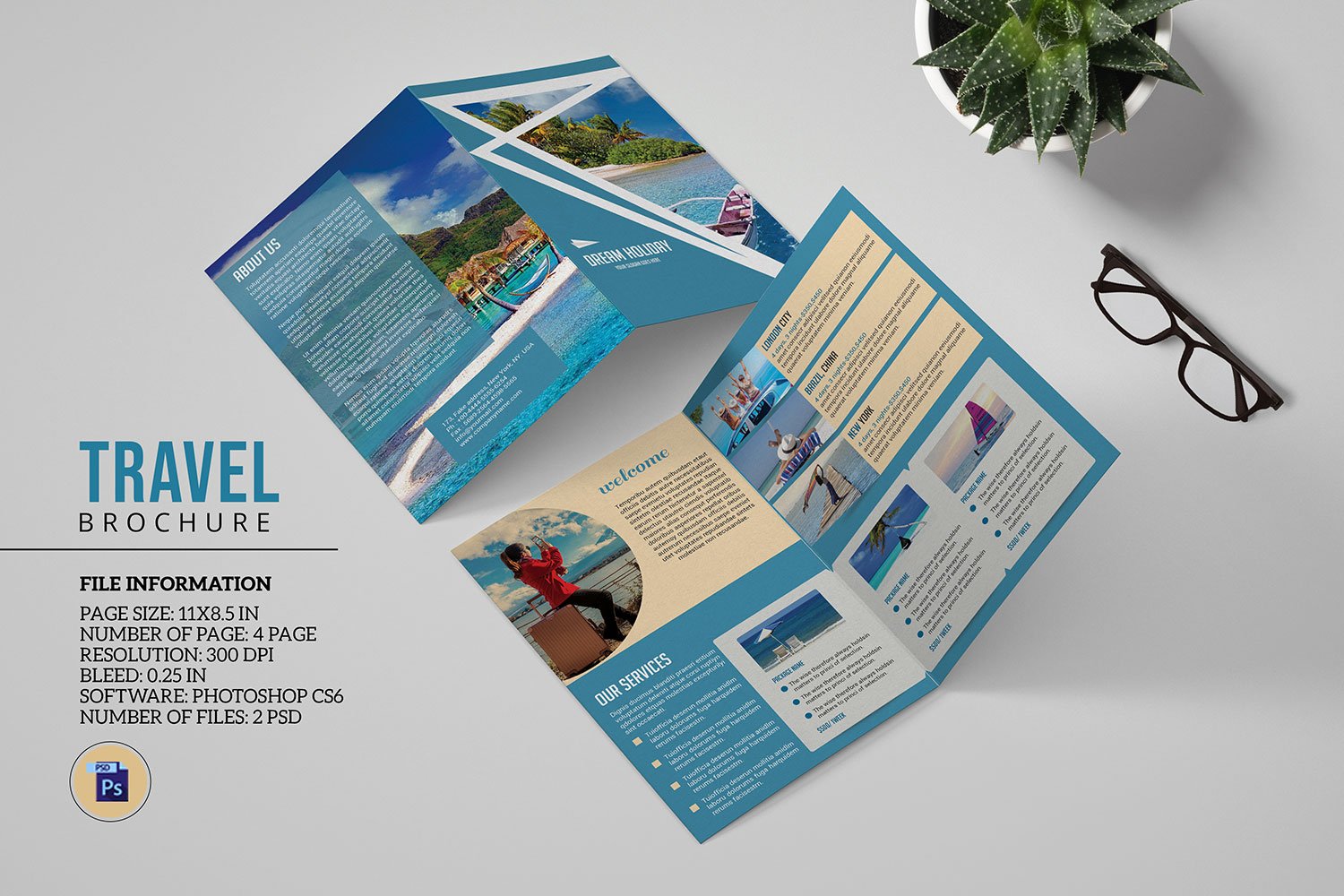 Travel Bifold Brochure cover image.
