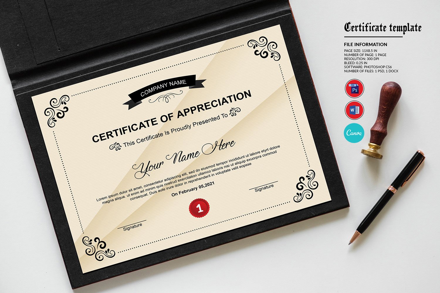 Printable Certificate Canva cover image.
