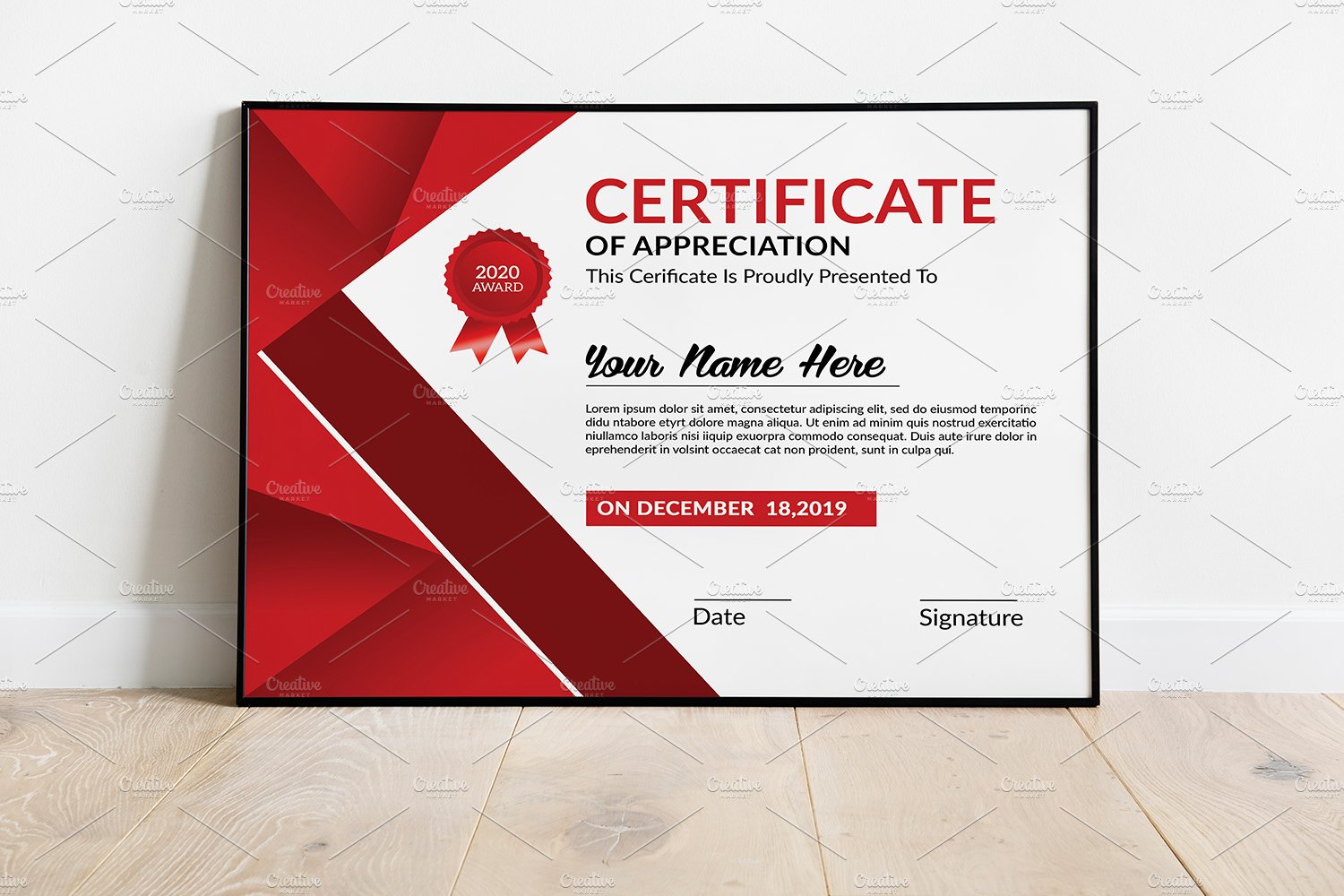 Printable Certificate V25 preview image.