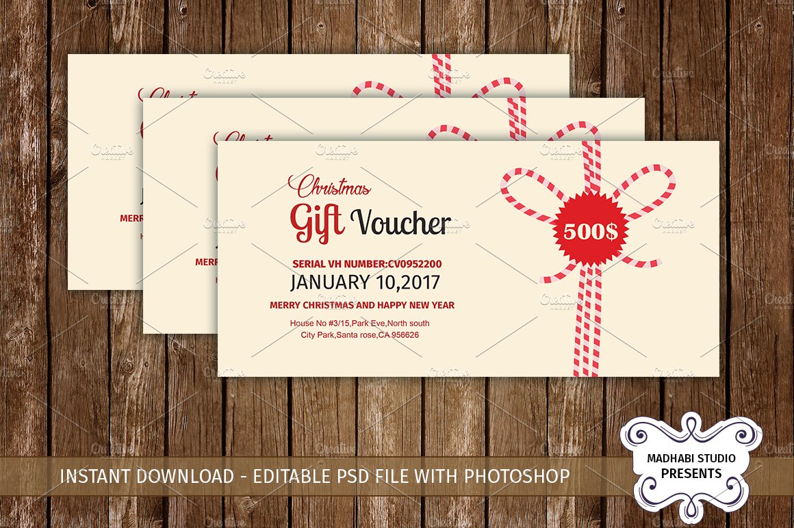 Multipurpose Gift Voucher Template preview image.