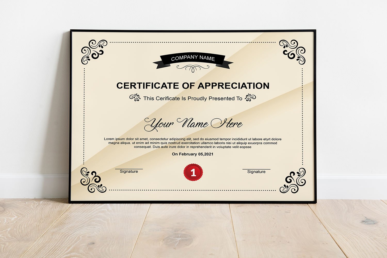 Printable Certificate Canva preview image.