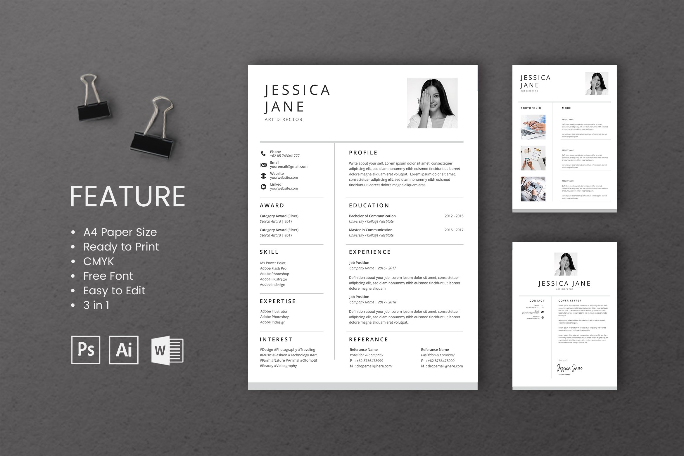 Professional CV And Resume Template cover image.
