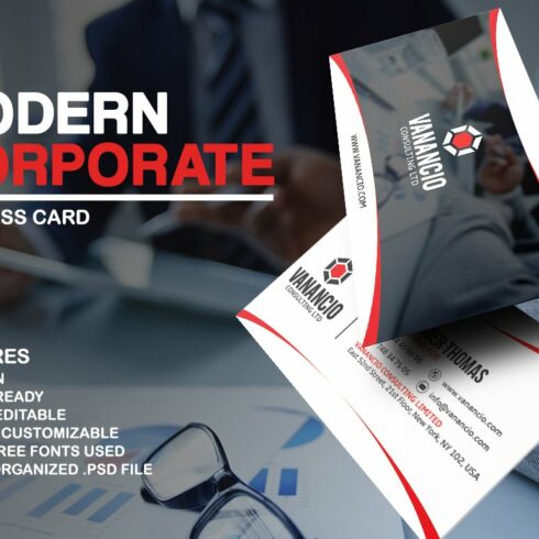 Modern Corporate Business Card cover image.