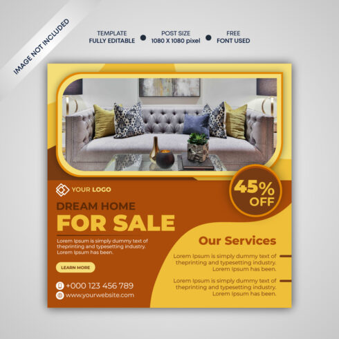 Modern Furniture Sale Banner and Social Media Post and Web Furniture Product Promotion Banner cover image.