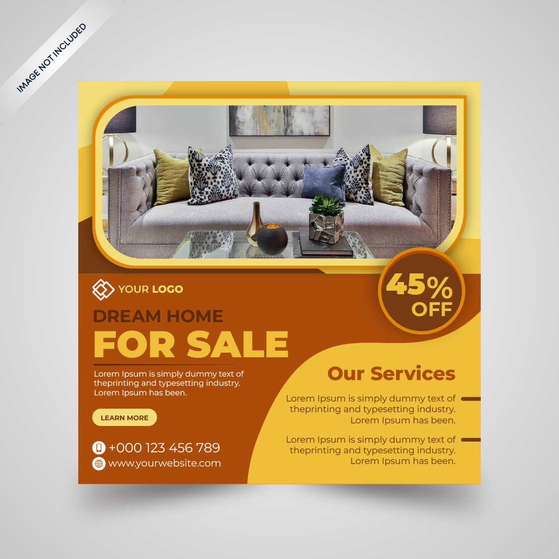 Modern Furniture Sale Banner and Social Media Post and Web Furniture Product Promotion Banner preview image.