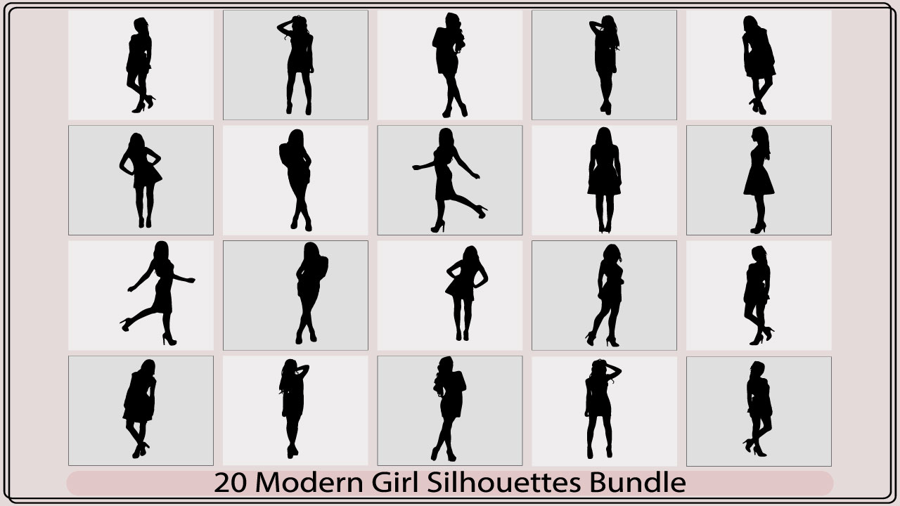 20 modern silhouettes bundle.
