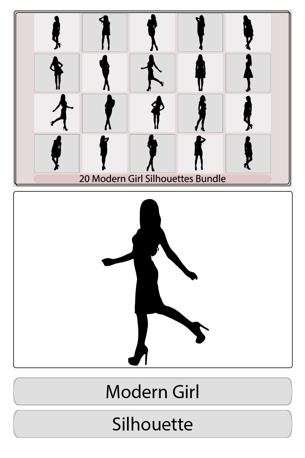 silhouettes of fashion model girls in mini different type,silhouettes of beautiful women,Silhouettes of Fashion women,Vector silhouettes drawing girl pinterest preview image.