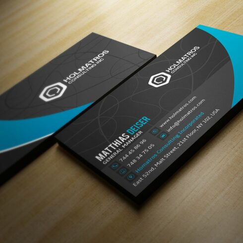 Modern Grey Business Card cover image.